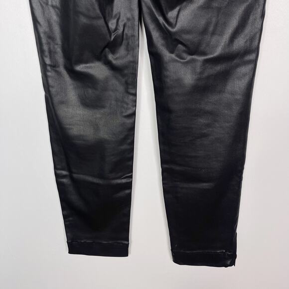 Kut From The Kloth 00 Black Reese Coated Ankle Straight Leg Pant Zip Ankles - Picture 8 of 13